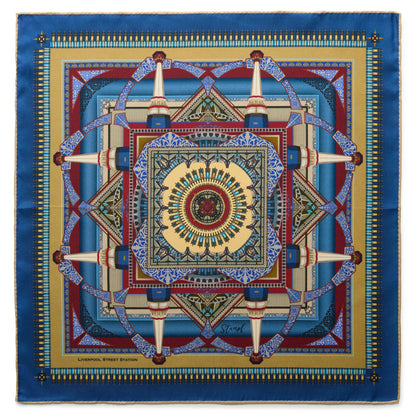 Liverpool Street Station in Gold Pocket Square Benson & Clegg
