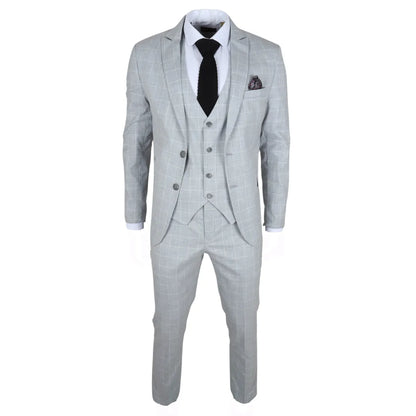 IM3 - Men's Grey Checked Tailored Fit Suit