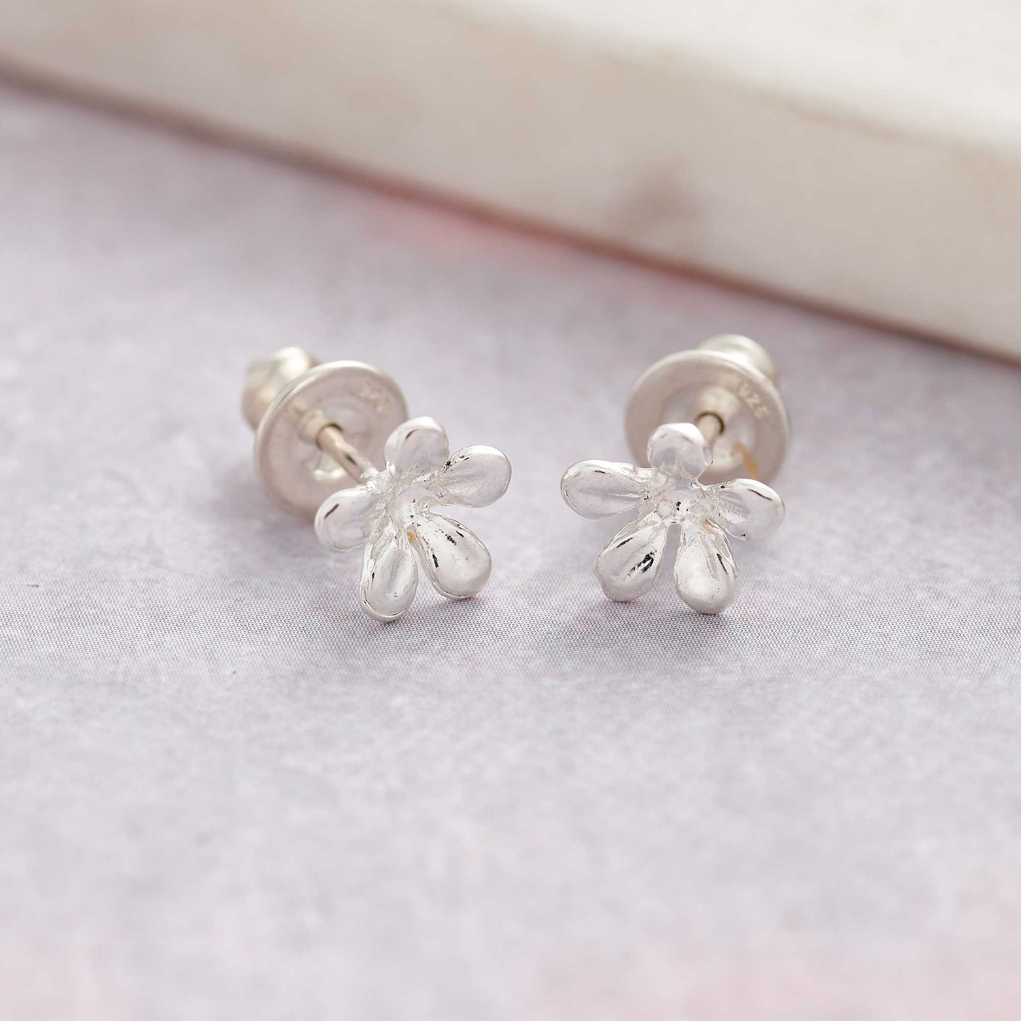 Jasmine Flower Silver Stud Earrings Scarlett Jewellery