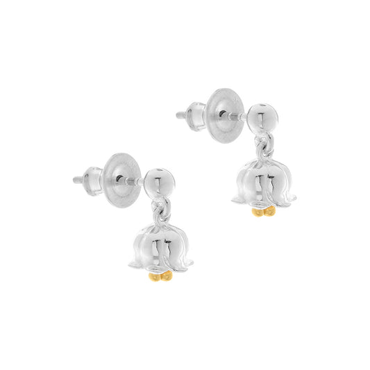 Lily Of The Valley Silver & Gold Vermeil Drop Earrings Scarlett Jewellery