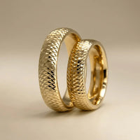 5mm Gold Wedding Band – Braided Faceted – 9ct/14ct/18ct Gold Majestic Jewellery