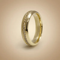 5mm Gold Wedding Band – Luna Diamond Line – 9ct/14ct/18ct Gold