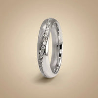 4mm Gold Wedding Band – Diamond Line Elara – 9ct/14ct/18ct Gold Majestic Jewellery