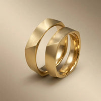 5mm Gold Wedding Band – Faceted Titan – 9ct/14ct/18ct Gold Majestic Jewellery