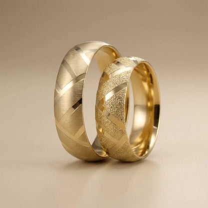 6mm Gold Wedding Band – Geometric V Cut – 9ct/14ct/18ct Gold Majestic Jewellery