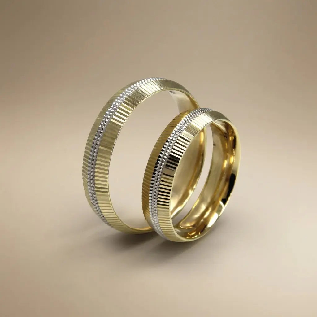 5mm Gold Wedding Band – Linear Ribbed – 9ct/14ct/18ct Gold Majestic Jewellery