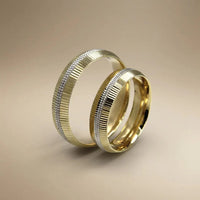 5mm Gold Wedding Band – Linear Ribbed – 9ct/14ct/18ct Gold Majestic Jewellery