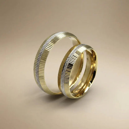 5mm Gold Wedding Band – Linear Ribbed – 9ct/14ct/18ct Gold Majestic Jewellery