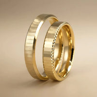 4mm Gold Wedding Band – Minimal Edge Detail – 9ct/14ct/18ct Gold Majestic Jewellery