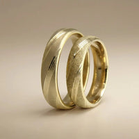 5mm Gold Wedding Band – Satin Sandblast Contrast – 9ct/14ct/18ct Gold Majestic Jewellery