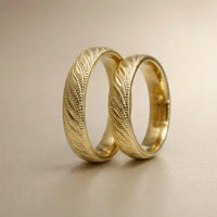 5mm Gold Wedding Band – Faceted Ocean Wave Design Width – 9ct/14ct/18ct Gold Majestic Jewellery