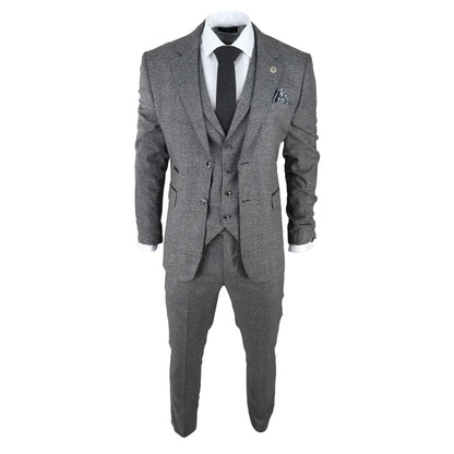 AK-10 - Men's Classic 3 Piece Suit Prince Of Wales Check Wedding