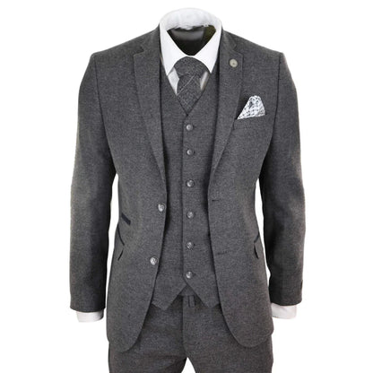 STZ23 - Men's Wool Tweed Suit 3 Piece Authentic 1920s Classic