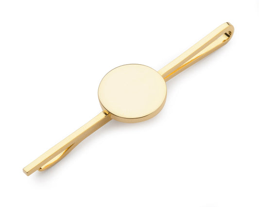 Round Gold Plate Tie Slide Benson & Clegg