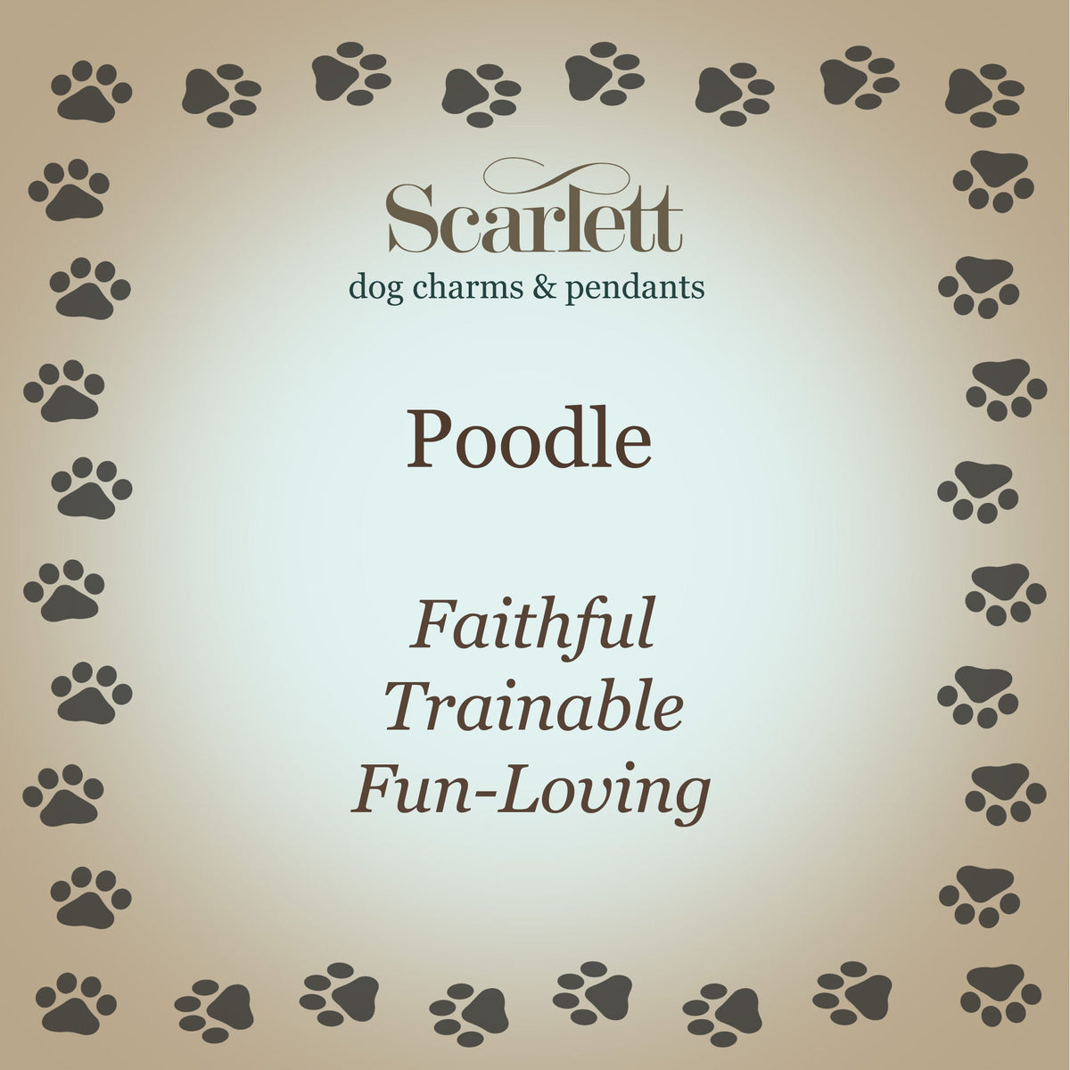 Poodle Silver Dog Charm Scarlett Jewellery