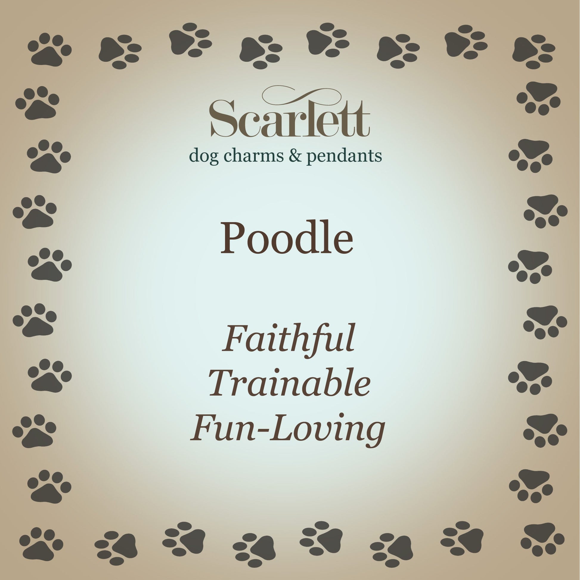Poodle Silver Dog Charm Scarlett Jewellery