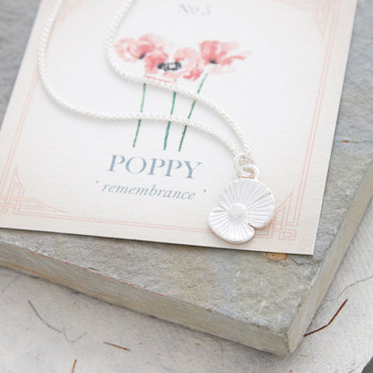 Poppy Flower Personalised Silver Charm Scarlett Jewellery