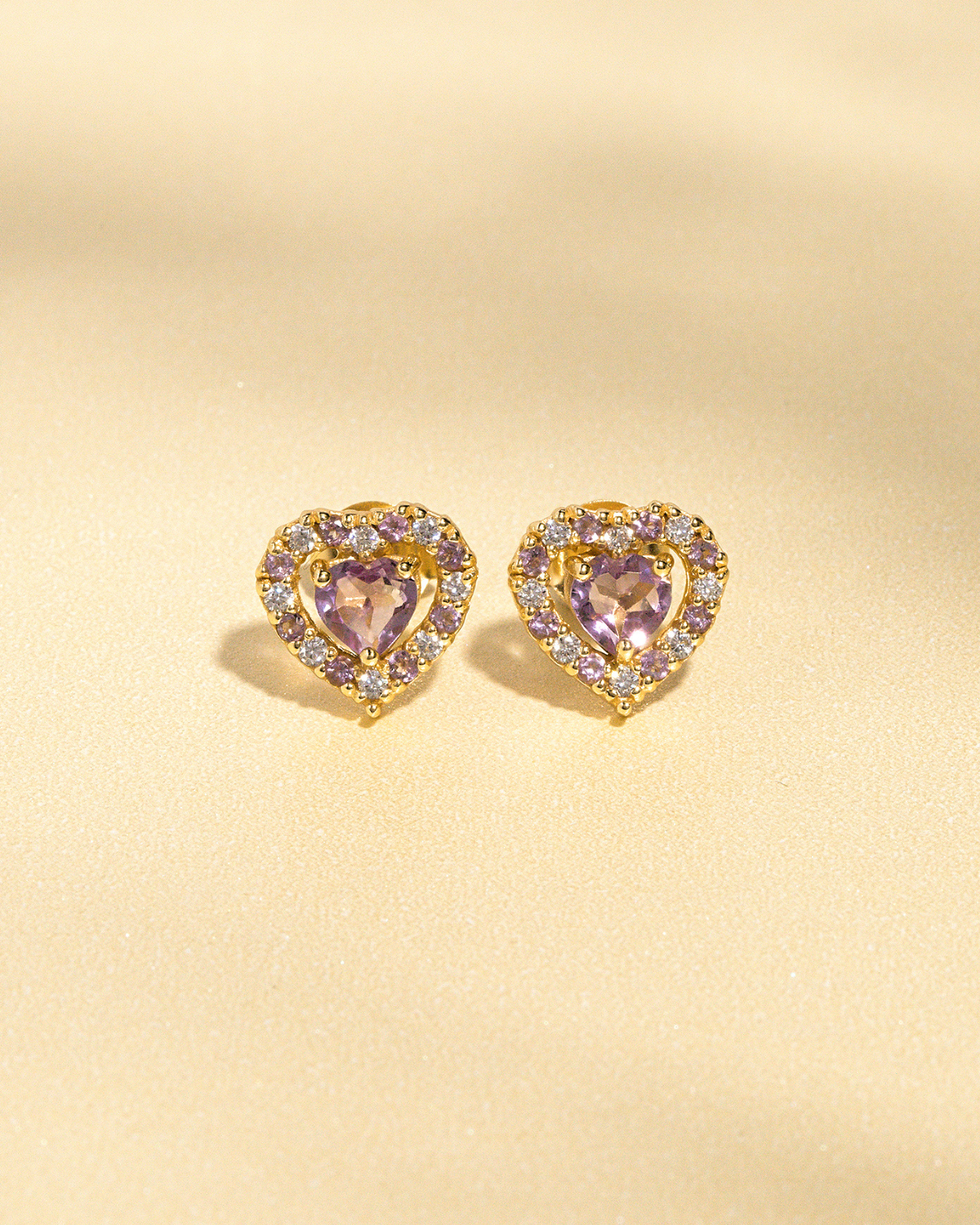 Purple Heart Lavender Amethyst Jewellery Set in 18k Gold Vermeil - SJR London Timepiece