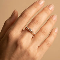 Solid Gold Ring – Radiant Beaded Solitaire – 14ct Gold Majestic Jewellery