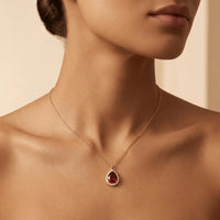 14ct/14K Gold Ruby Necklace – Ruby Glow Teardrop Majestic Jewellery