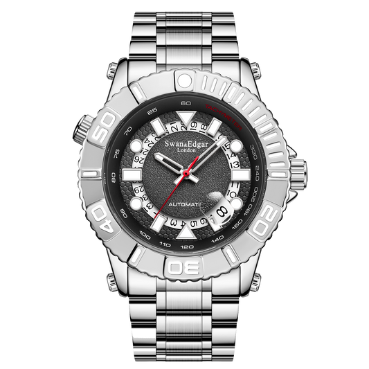 Limited Edition Swan & Edgar Hand Assembled Geometric Racer Automatic Steel - SJR London Timepiece