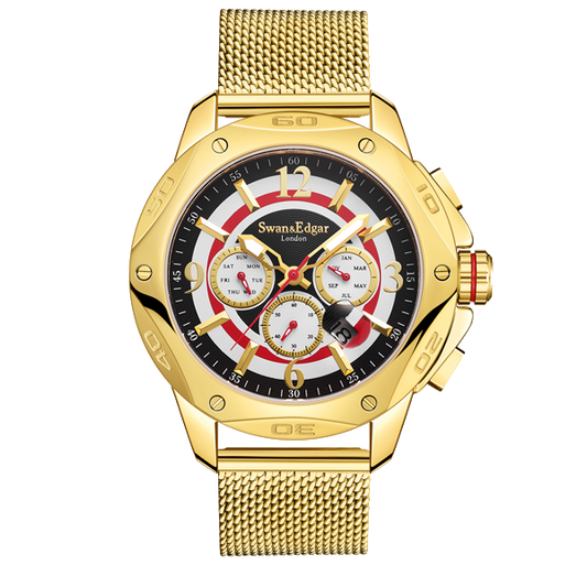 Limited Edition Swan & Edgar Hand Assembled Sports Target Automatic Gold - SJR London Timepiece