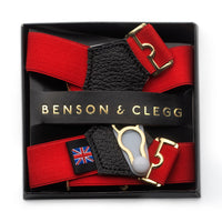 Sock Suspenders In Red Benson & Clegg