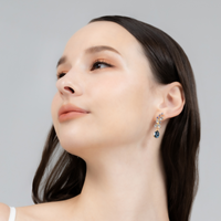 Blue Gemstone Drop Earrings in 18k Gold Vermeil - SJR London Timepiece