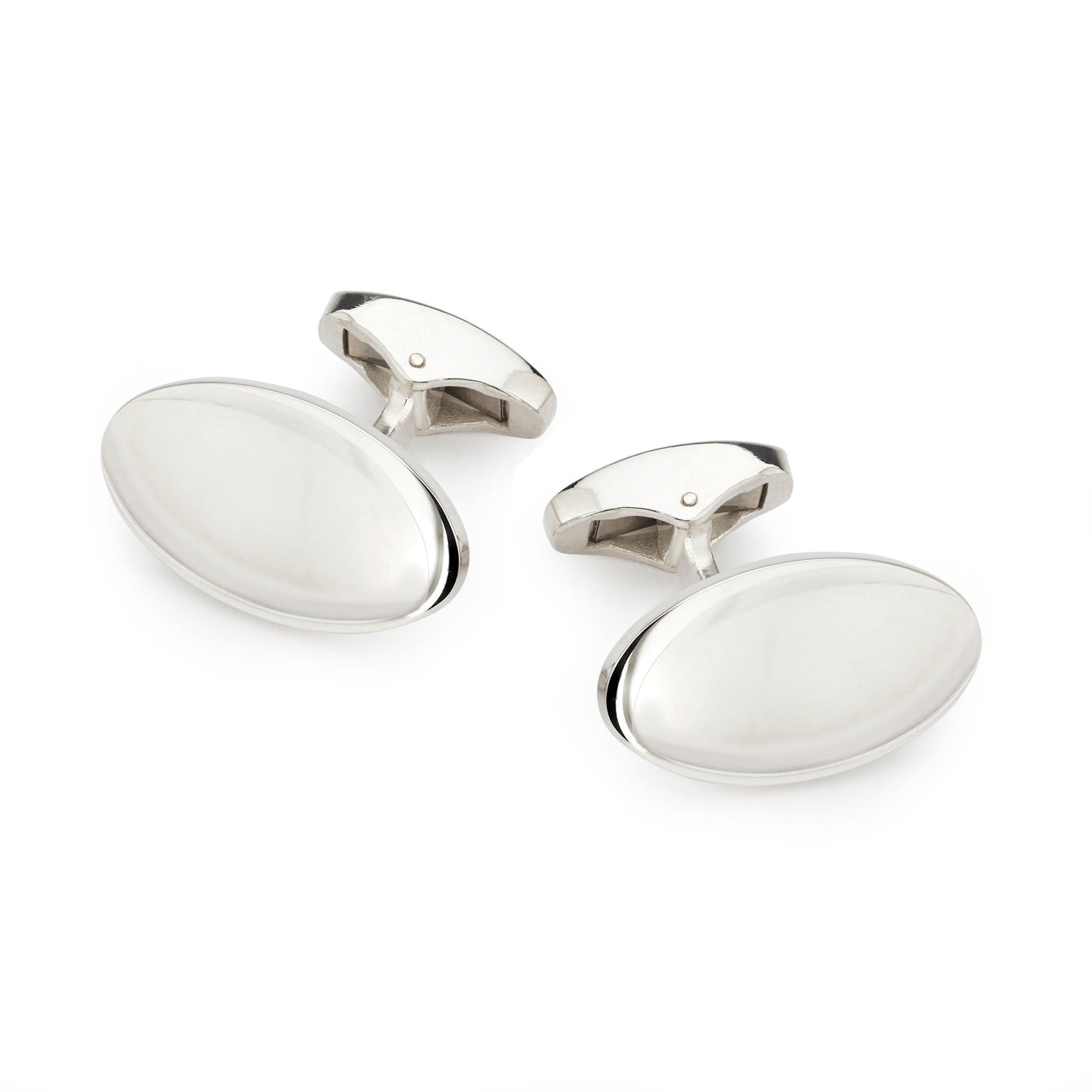 Large Oval Sterling Silver Cufflinks Benson & Clegg