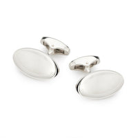 Large Oval Sterling Silver Cufflinks Benson & Clegg