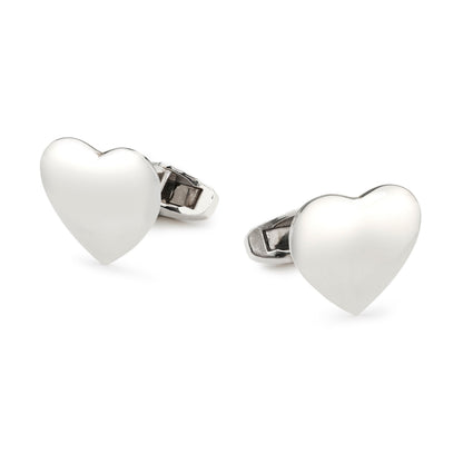 Love Hearts In Sterling Silver Cufflinks Benson & Clegg