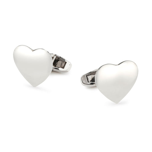 Love Hearts In Sterling Silver Cufflinks Benson & Clegg