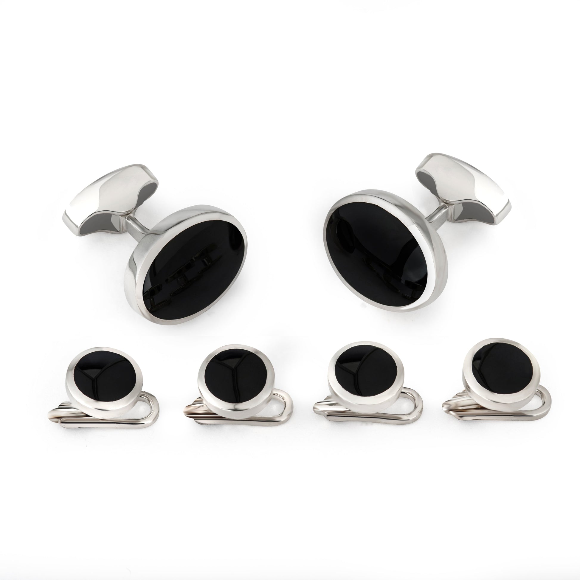 Classic Sterling Silver And Onyx Dress Set Benson & Clegg