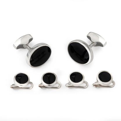 Classic Sterling Silver And Onyx Dress Set Benson & Clegg