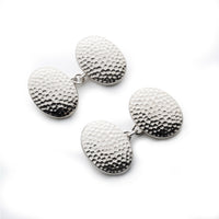 Hammered Cufflinks In Sterling Silver Benson & Clegg