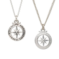 Travel Safe Outline Compass Small St Christopher Silver Necklace Scarlett Jewellery