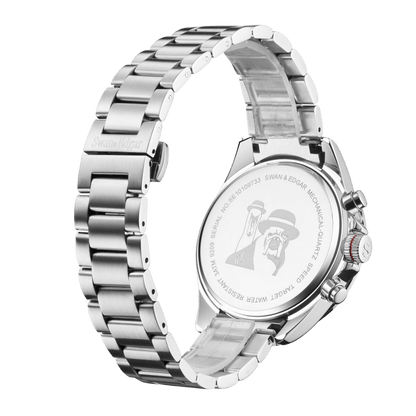 Limited Edition Swan & Edgar Hand Assembled Speed Target Mechanical Quartz Silver Blue - SJR London Timepiece