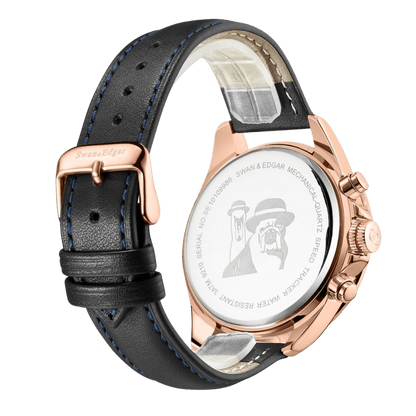Limited Edition Swan & Edgar Hand Assembled Speed Tracker Mechanical Quartz Rose Blue - SJR London Timepiece