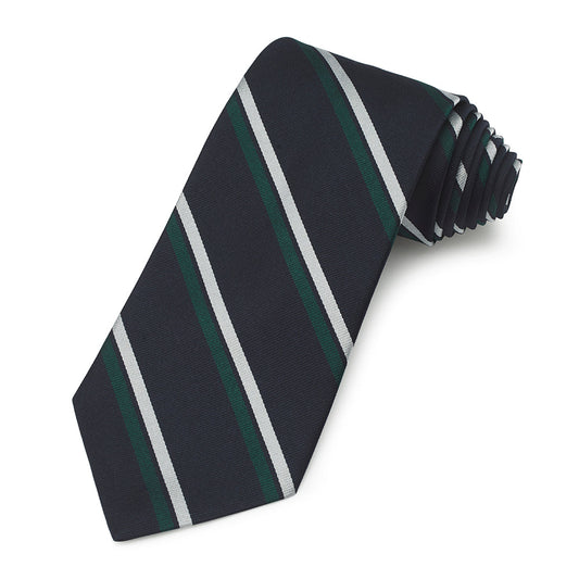 Royal Corps Of Signals three-fold silk reppe tie in dark blue with gold trim by Benson & Clegg