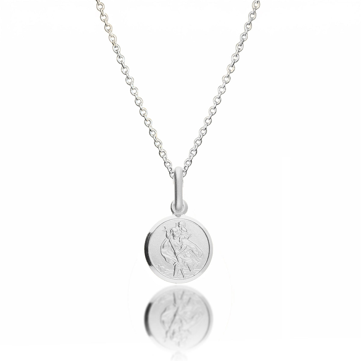 Classic Tiny St Christopher Necklace Sterling Silver 10mm Scarlett Jewellery