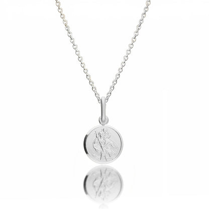 Classic Tiny St Christopher Necklace Sterling Silver 10mm Scarlett Jewellery