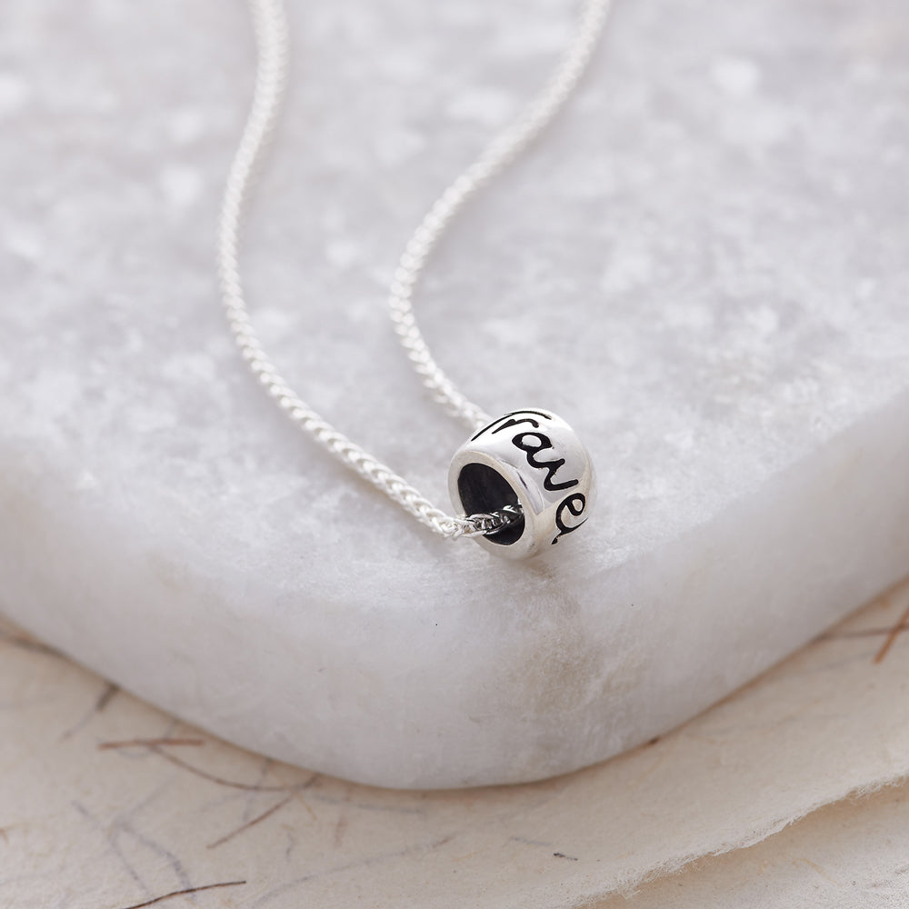Silver recycled silver necklace with delicate chain and pendant by Scarlett Jewellery