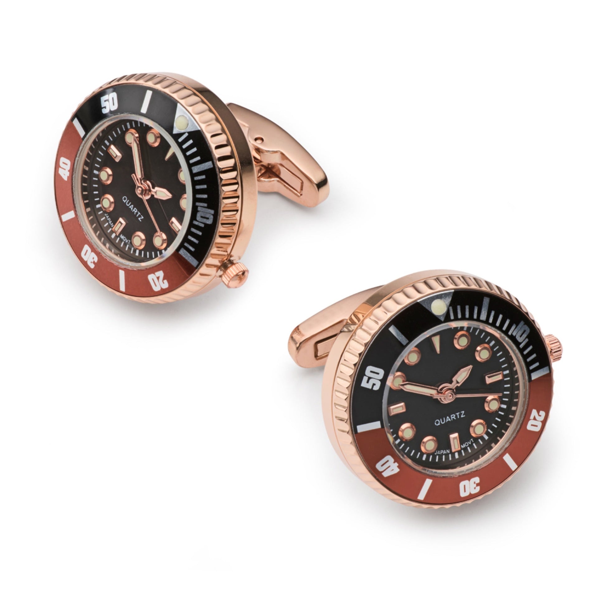 Working 'Root Beer' Watch Cufflinks In Rose Gold Benson & Clegg