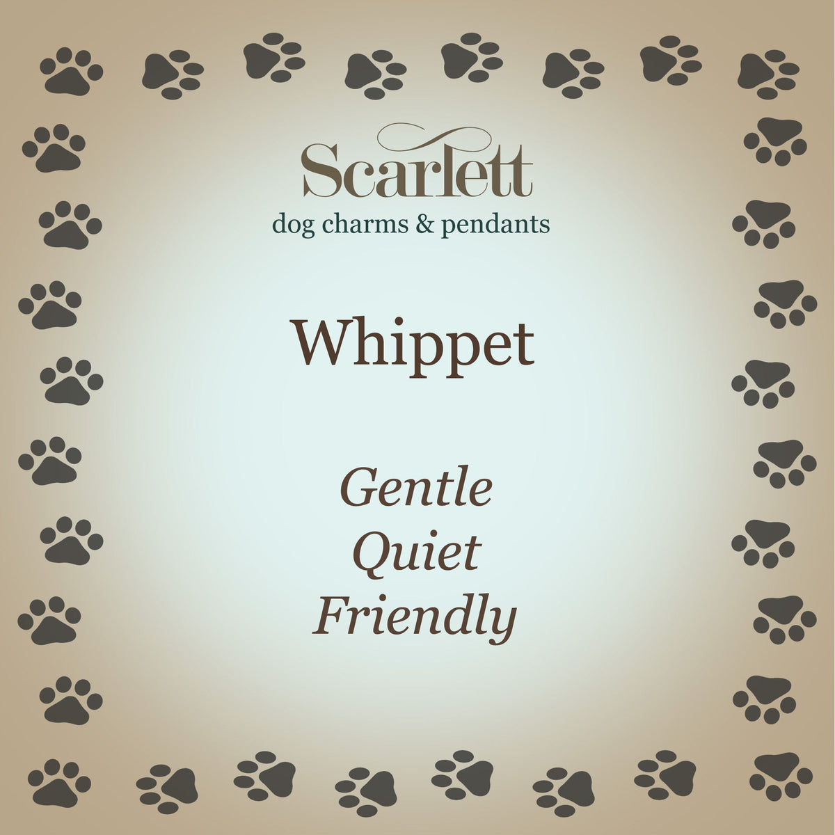 Whippet Silver Dog Charm Scarlett Jewellery