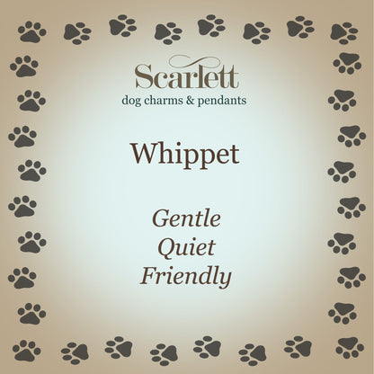 Whippet Silver Dog Charm Scarlett Jewellery