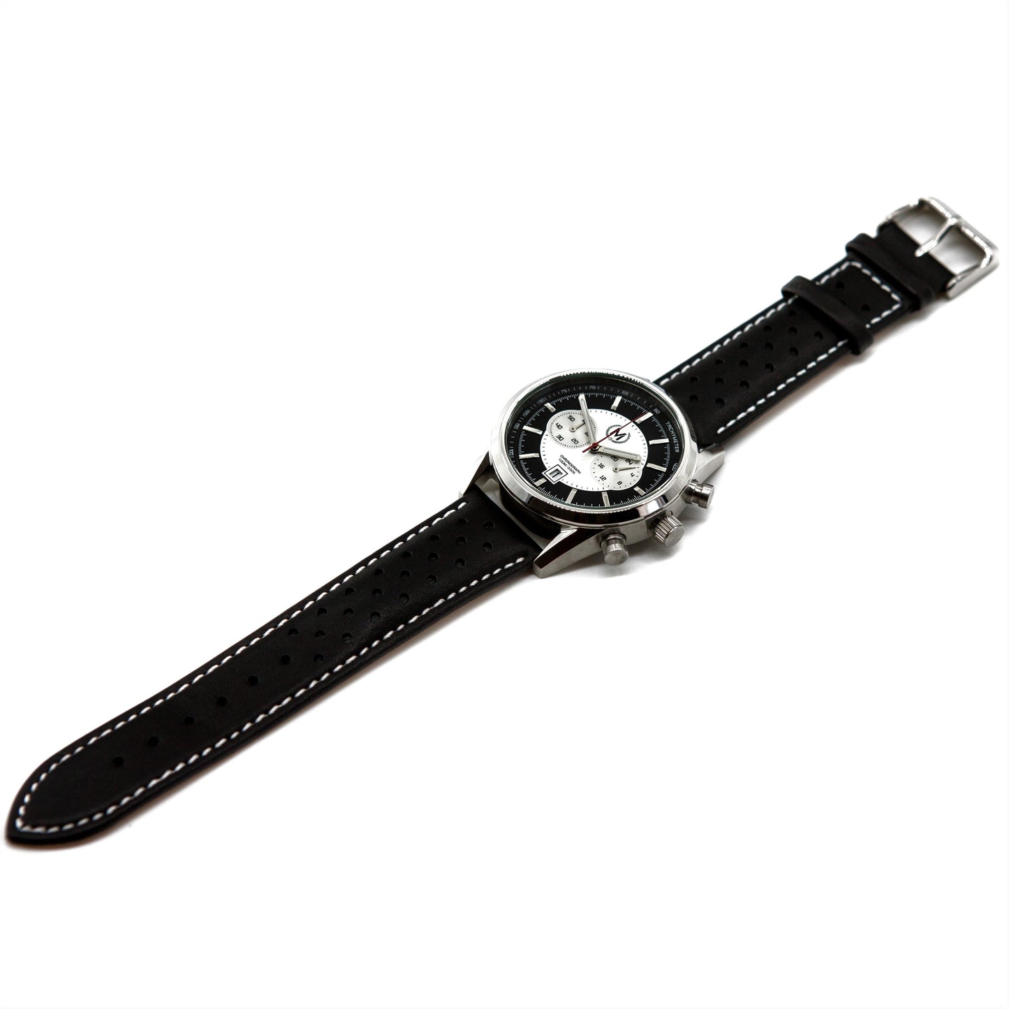 Black Leather Rally Watch Strap - SJR London Timepiece