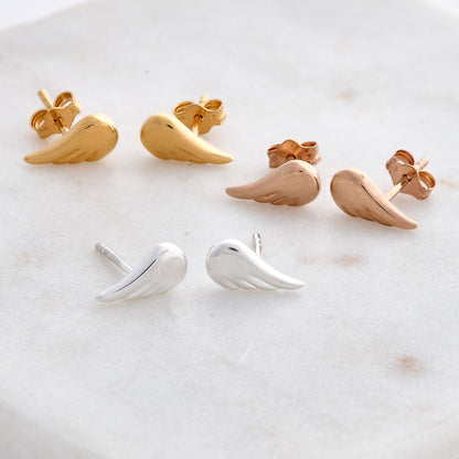 Angel Wing Silver Stud Earrings Scarlett Jewellery