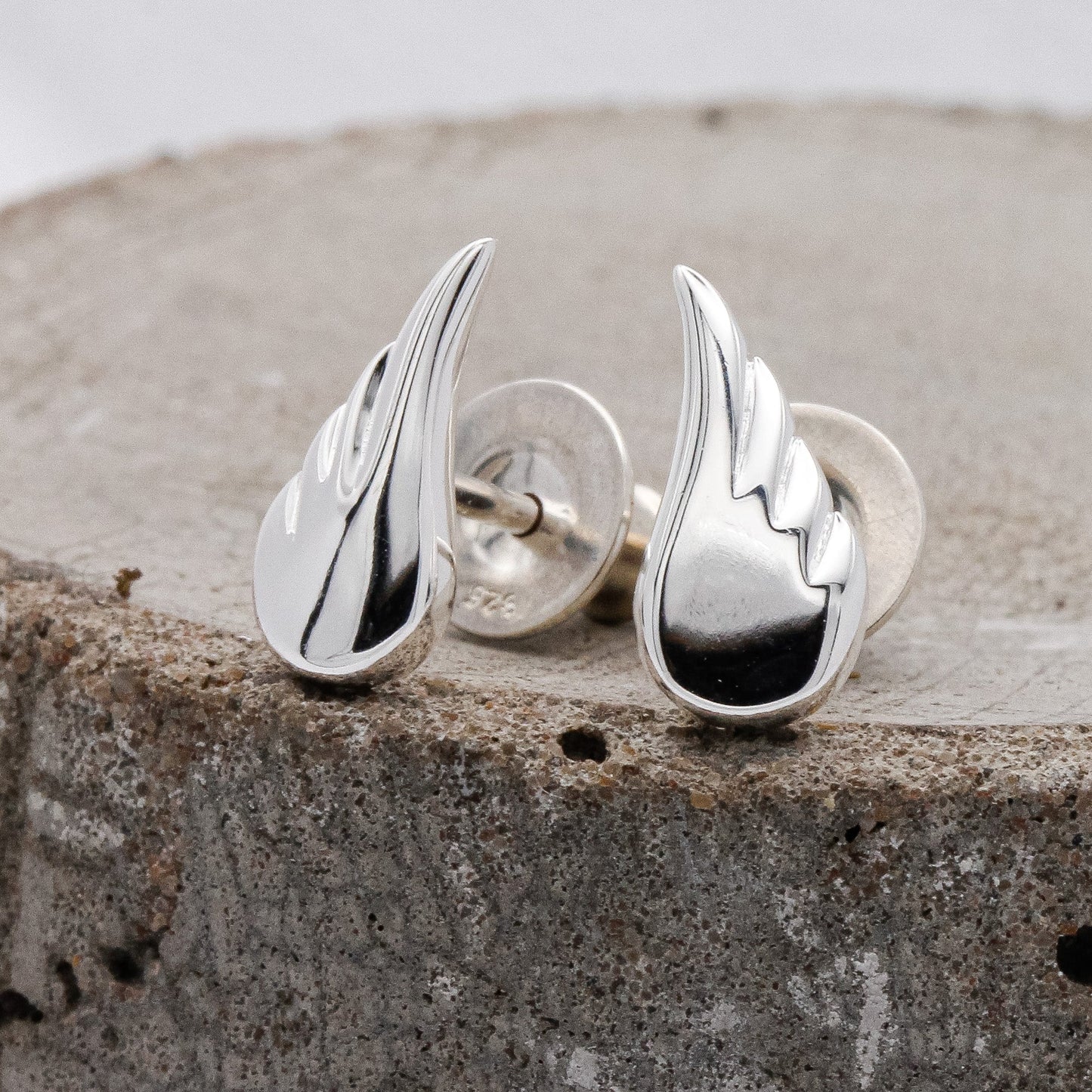 Angel Wing Silver Stud Earrings Scarlett Jewellery