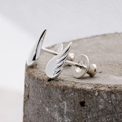 Angel Wing Silver Stud Earrings Scarlett Jewellery