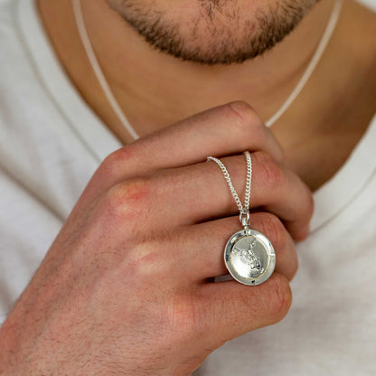 Australasia Map Globe Personalised St Christopher - Silver Chain Scarlett Jewellery